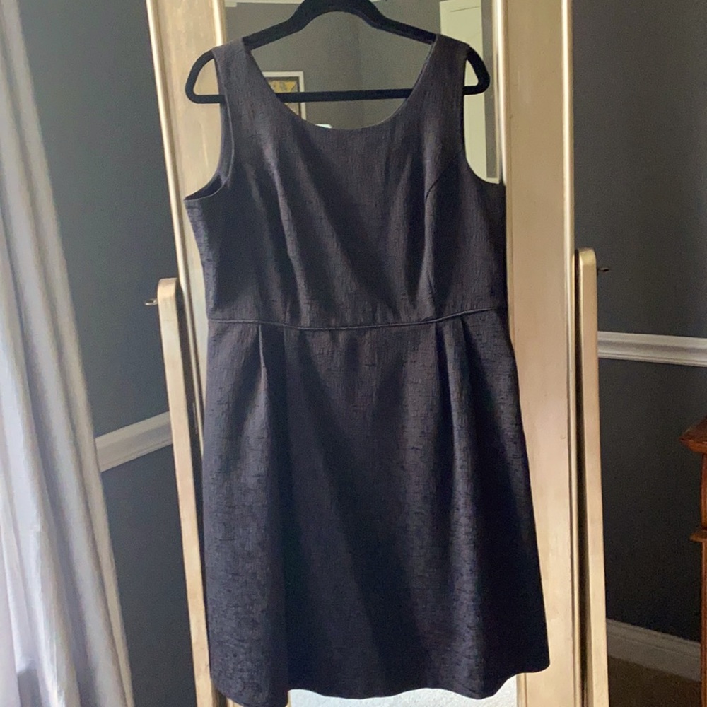Lands’ End Sleeveless Textured Black Dress